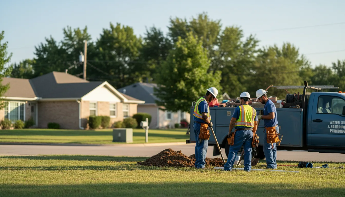 Residential water line and bathroom plumbing service in Glendale, MA